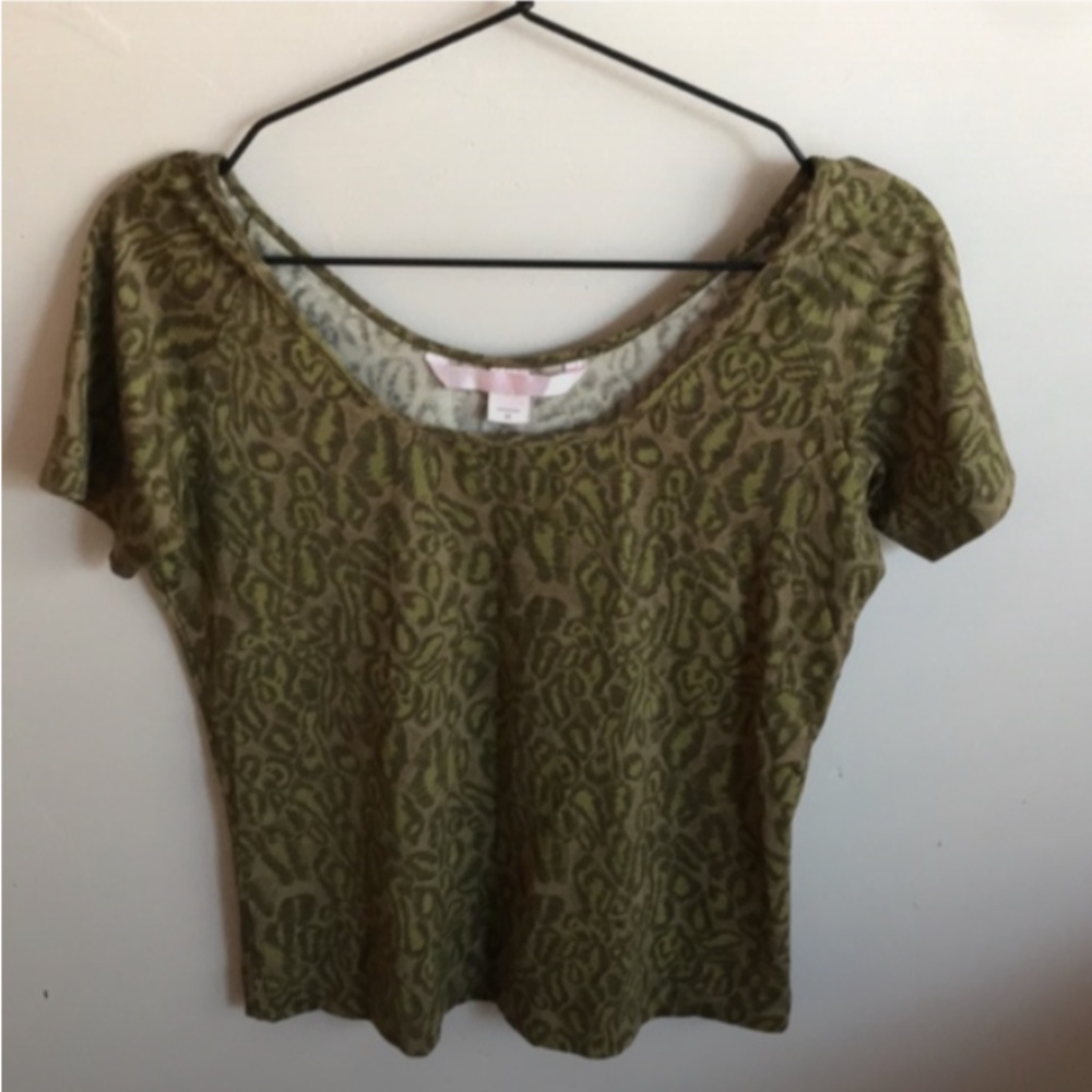 EUC Victoria’s Secret Animal Print Cropped PJ Top